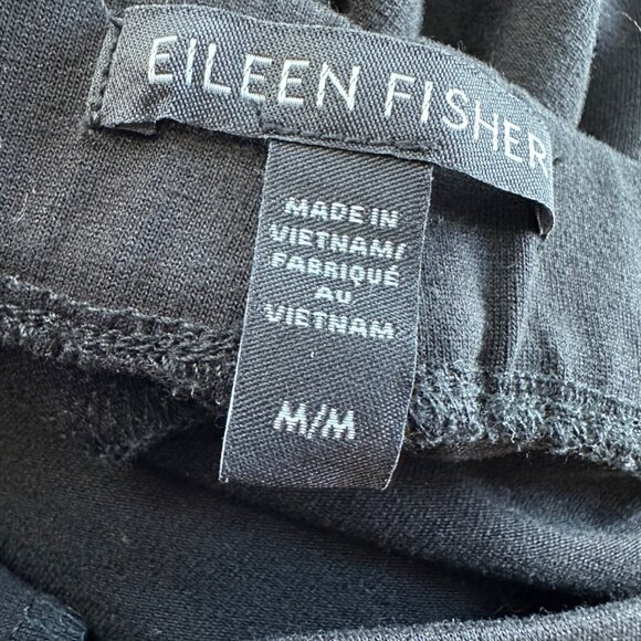 Eileen Fisher Womens Medium Black Pull on Pant Pockets Casual Office Stretch - Picture 3 of 6